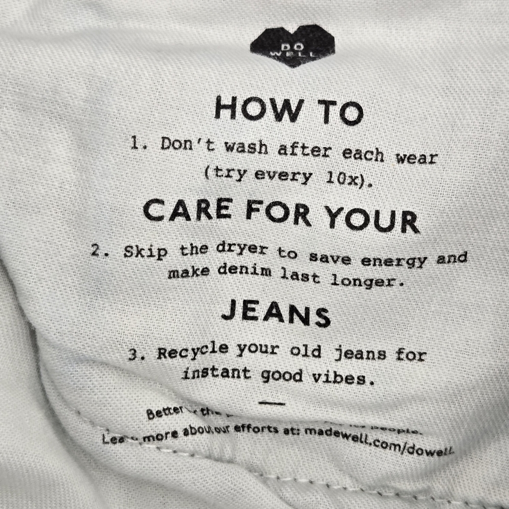 Madewell Baggy‎ Straight Jeans Cropped Raw Hem 24 X 27 - Picture 16 of 16